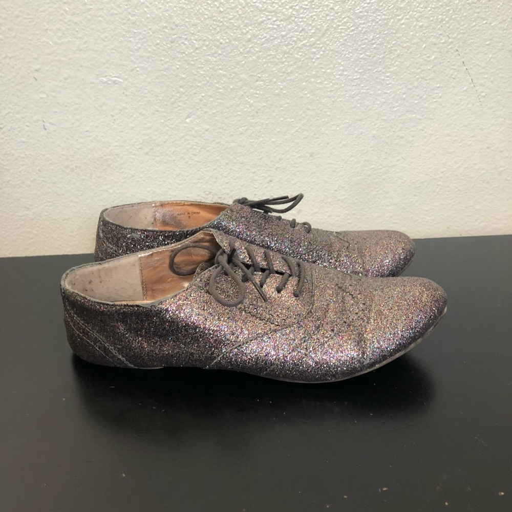 Call it Spring Glitter Sparkle Lace Up Shoes